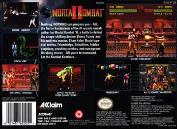 Mortal Kombat II (USA) (Rev 1) box cover back